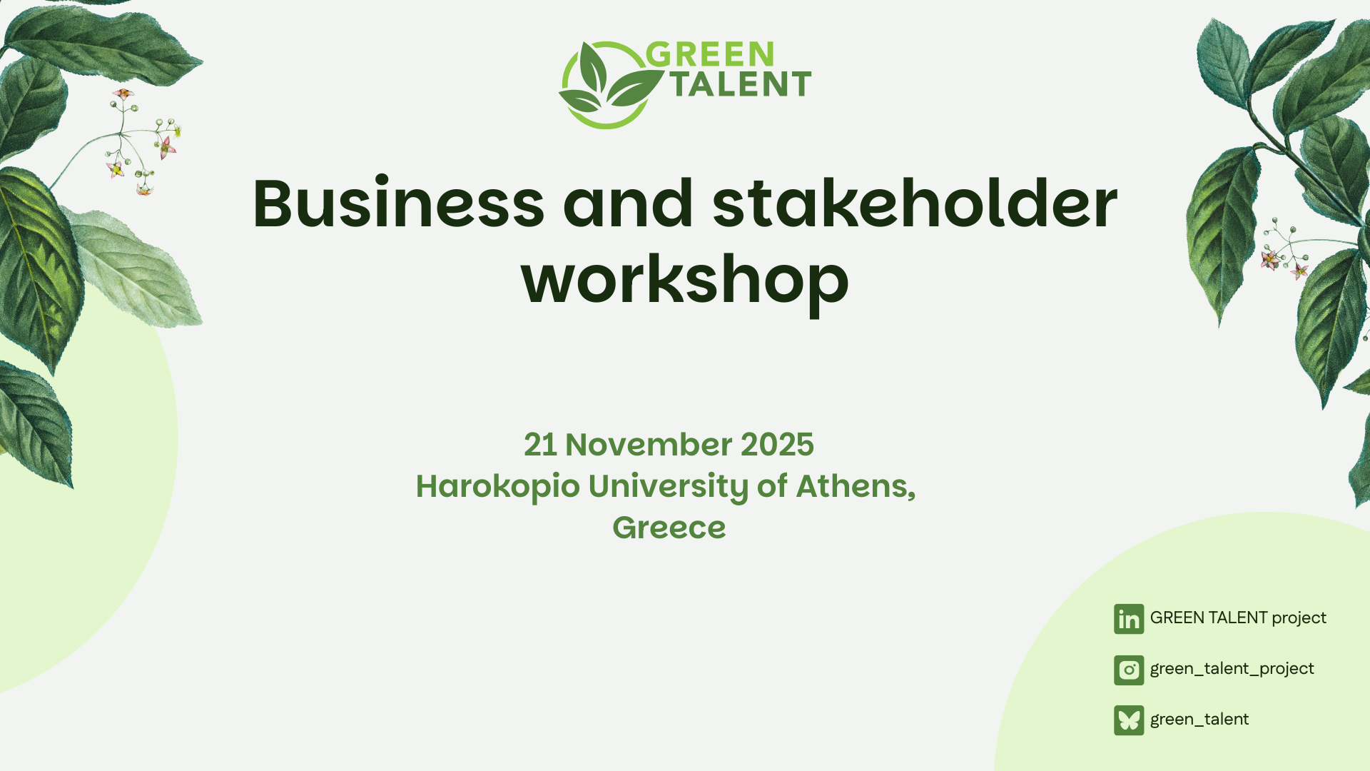 Featured image for article: First Green Talent workshop: Shaping sustainable skills roadmap
